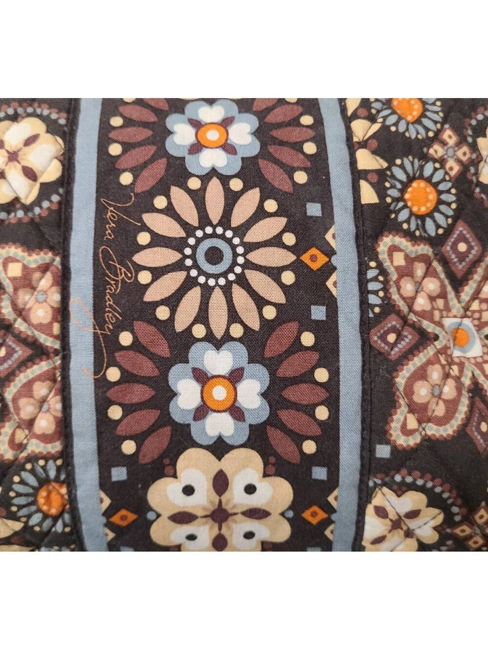 Vera Bradley Cosmetic Makeup Bag Womens Sz Medium Brown Canyon Abby Travel Pouch